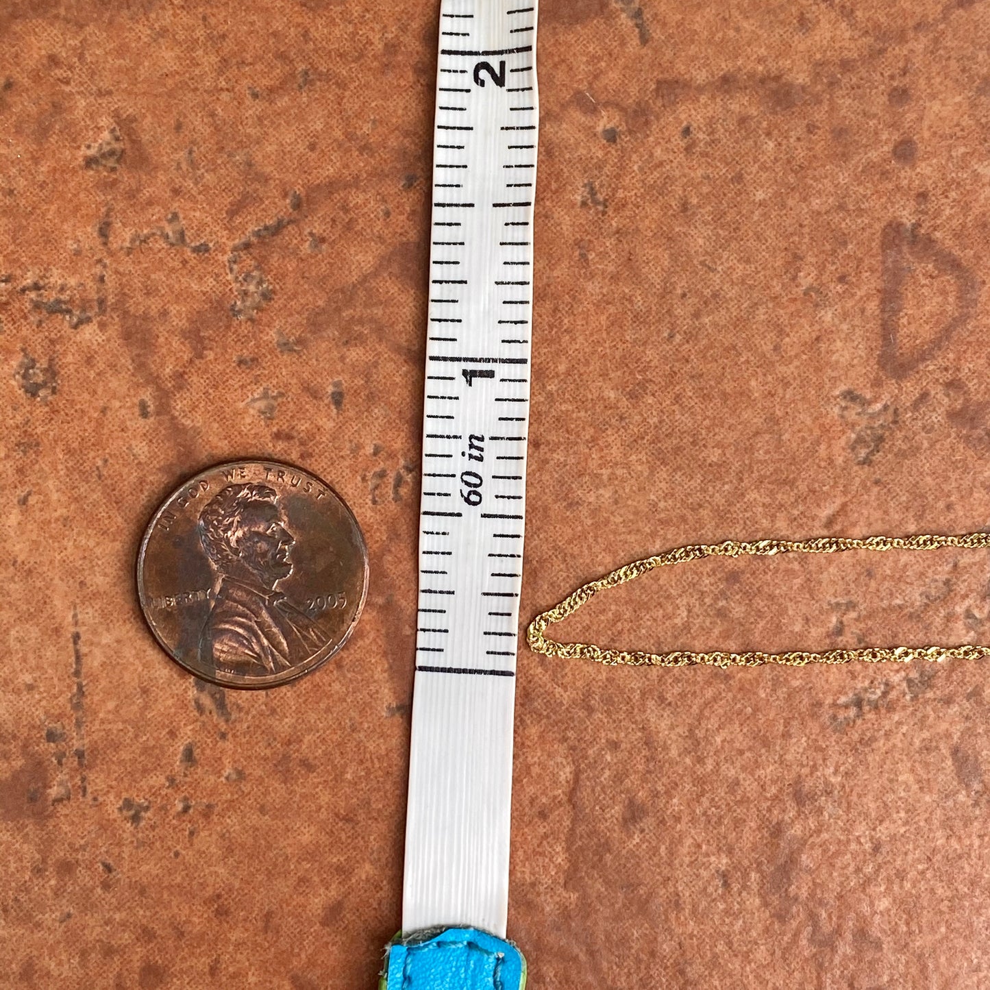 10KT Yellow Gold Singapore Link Anklet 1.1mm