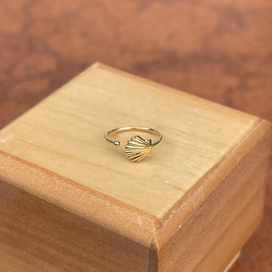 14KT Yellow Gold Detailed Sea Shell Ear Cuff Earring