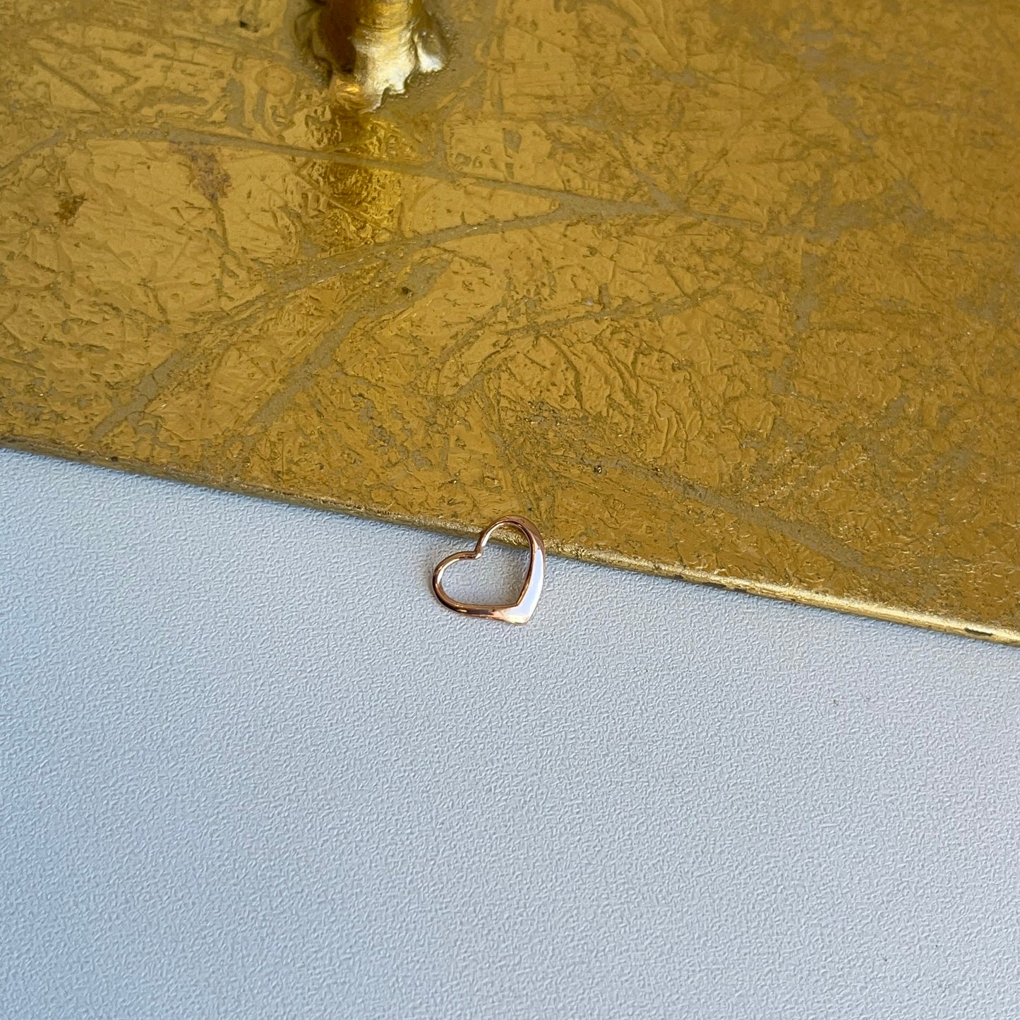 14KT Rose Gold Small Open Heart Pendant Slide