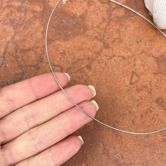 Sterling Silver Round 1mm Cubetto Neck Wire Necklace