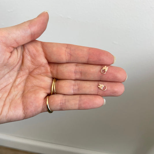 14KT Rose Gold Mini Butterfly Earring Charms