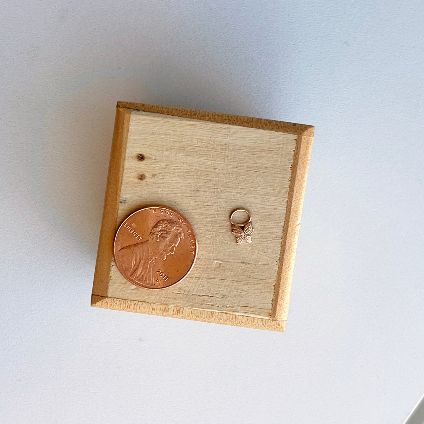 14KT Rose Gold Mini Butterfly Earring Charms