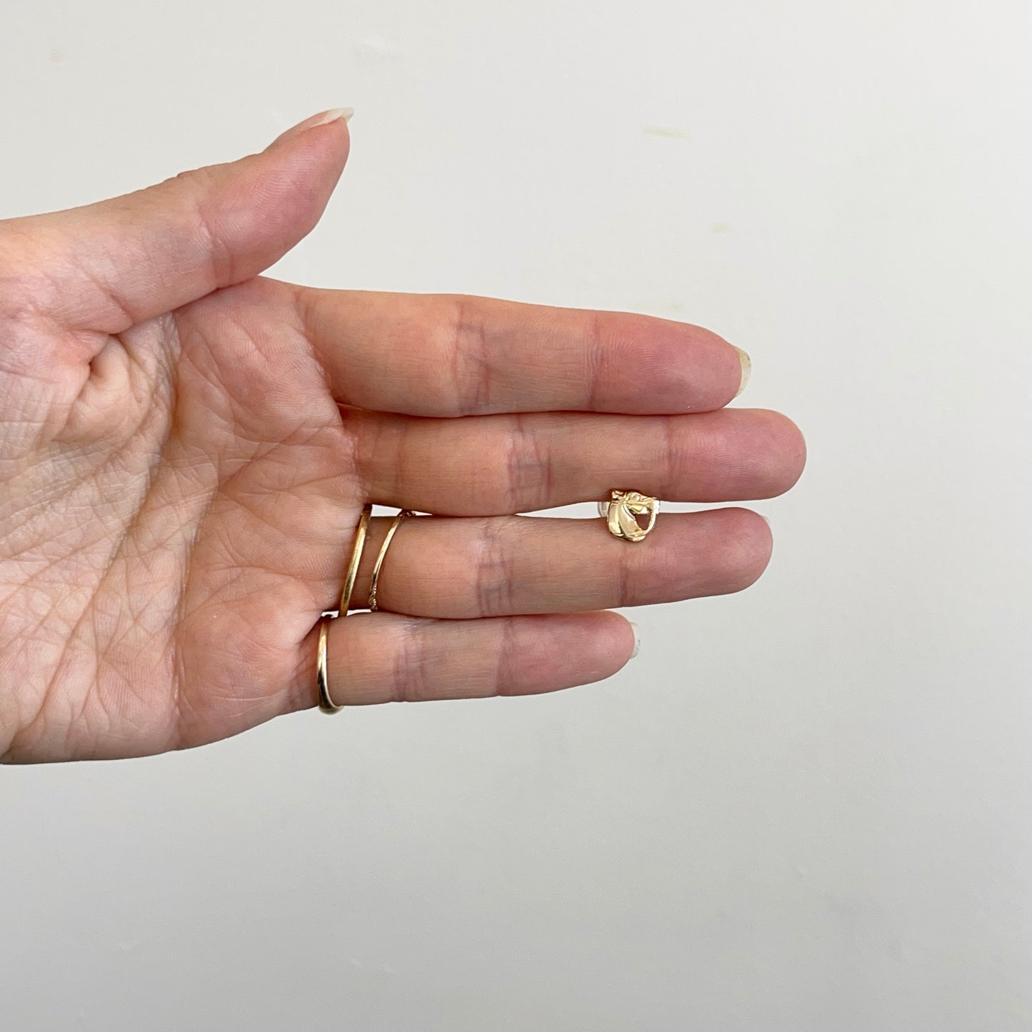 14KT Yellow Gold Small Horse Head Stud Earrings