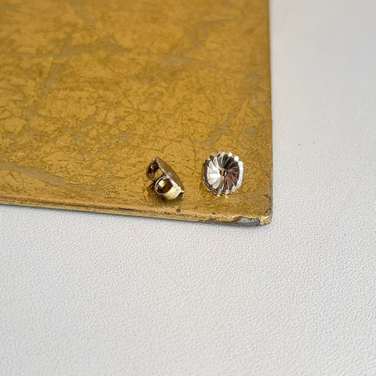 10KT White Gold Round Friction Earring Backs 8mm