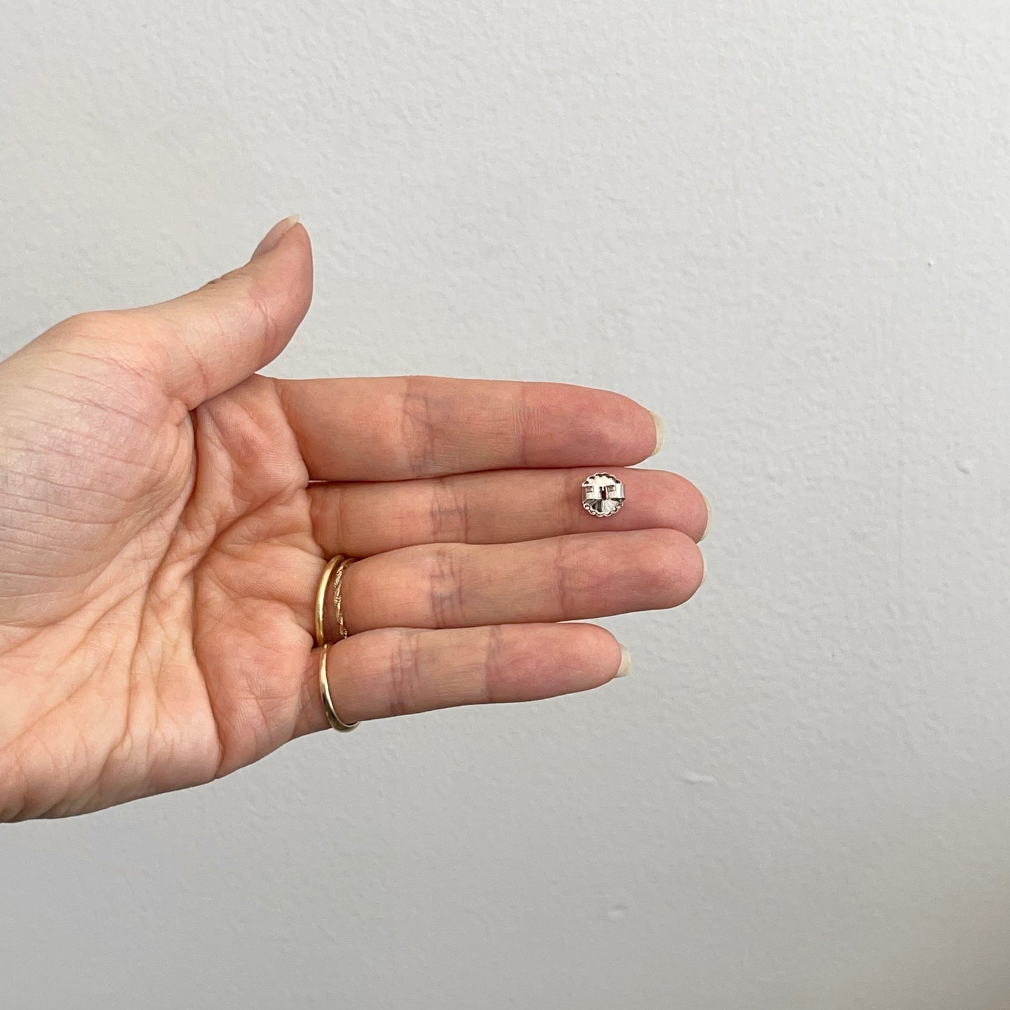 10KT White Gold Round Friction Earring Backs 8mm