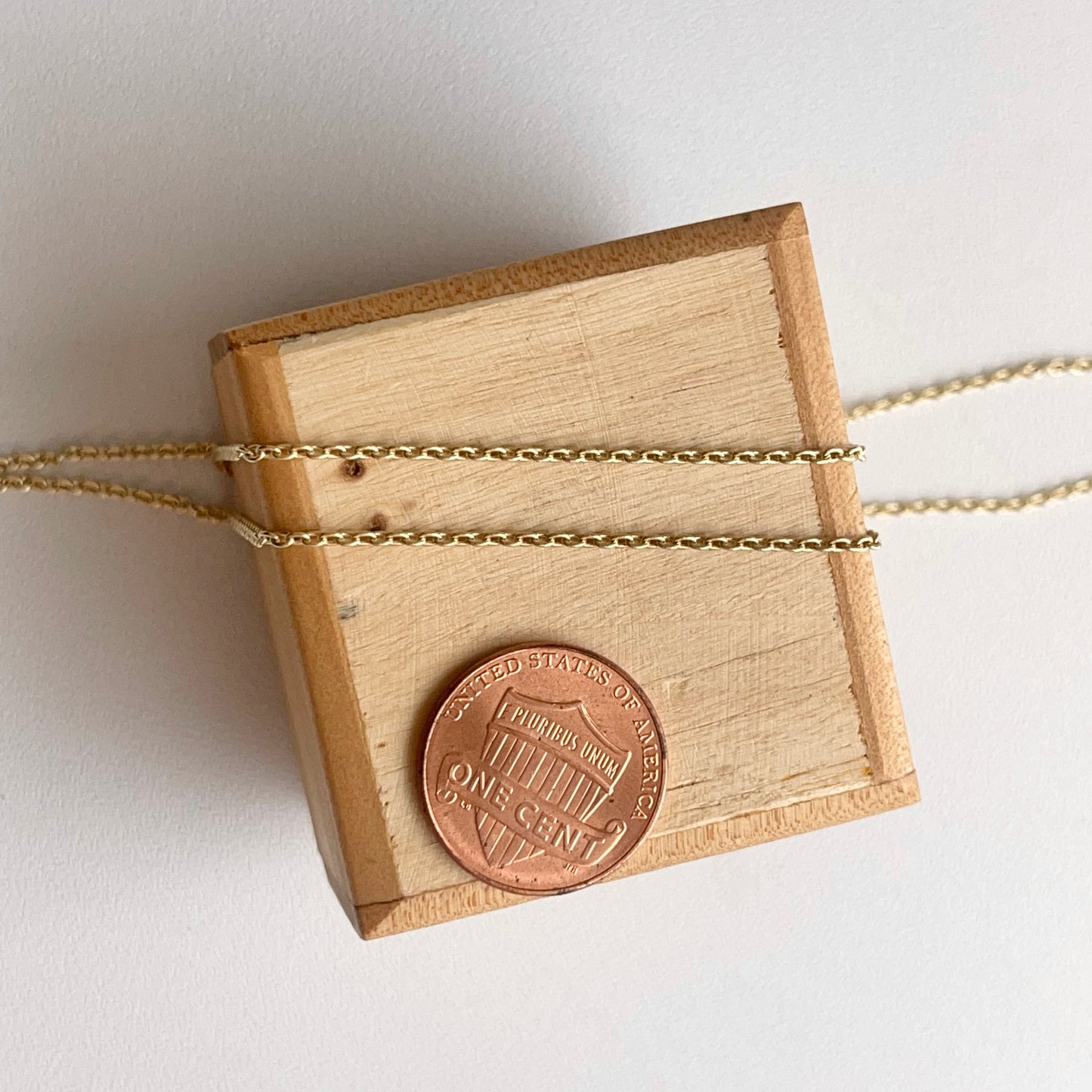 14KT Yellow Gold Solid 1.45mm Cable Chain Necklace