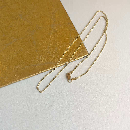 14KT Yellow Gold Solid 1.45mm Cable Chain Necklace