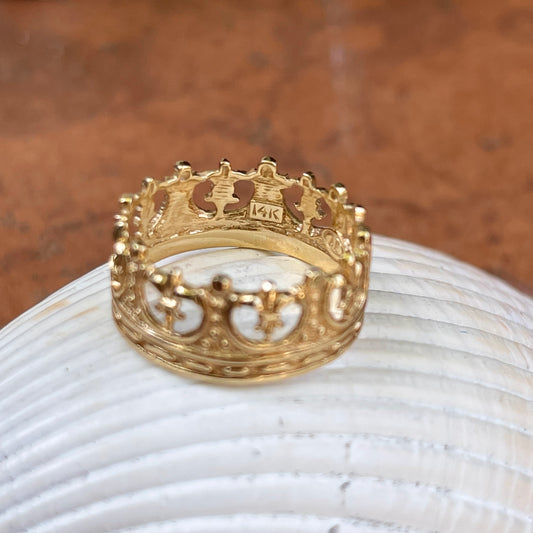 14KT Yellow Gold Fleur de Lis Crown Band Ring