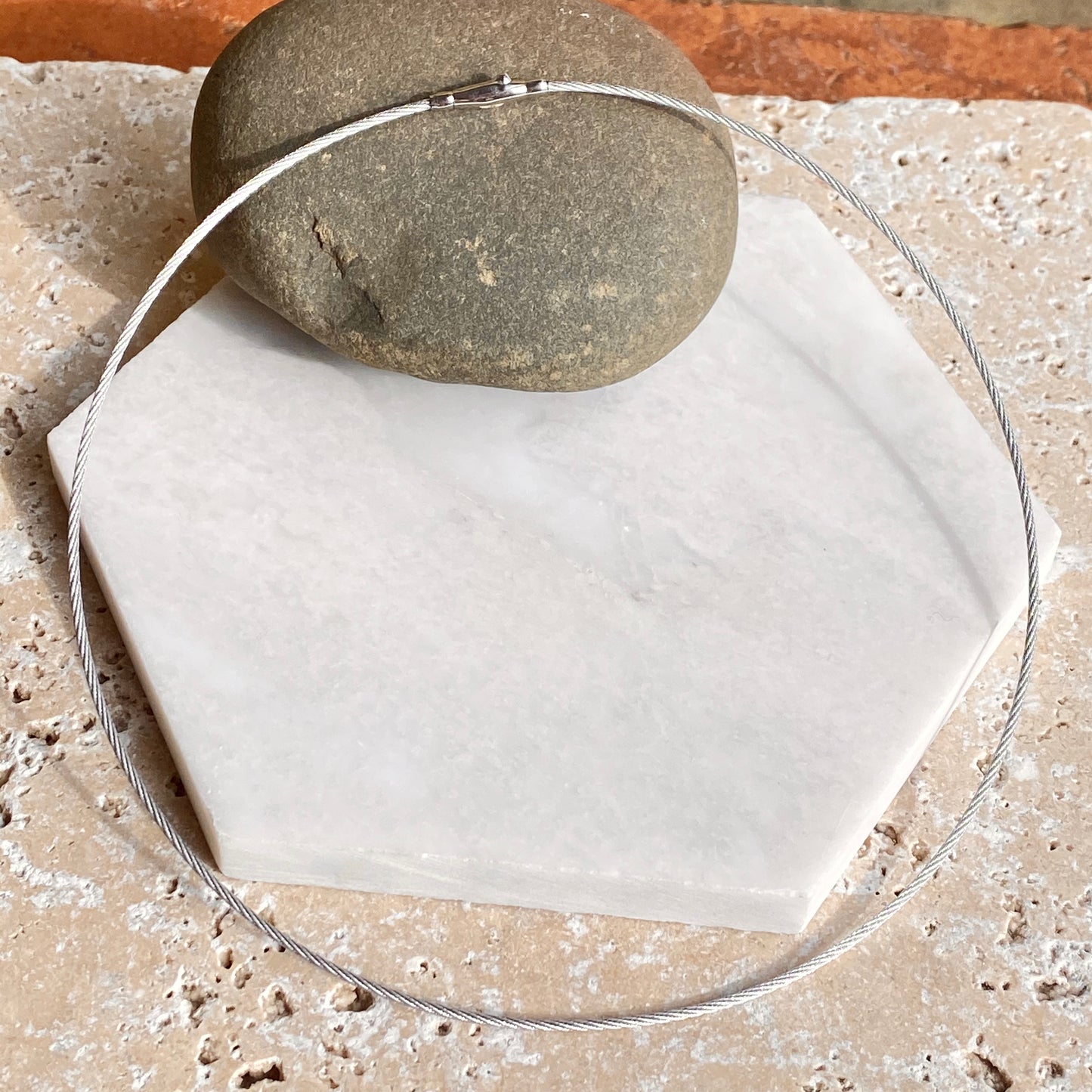 14KT White Gold Thin Mesh Cable Twist Neck Wire Necklace 1.5mm, 14KT White Gold Thin Mesh Cable Twist Neck Wire Necklace 1.5mm - Legacy Saint Jewelry