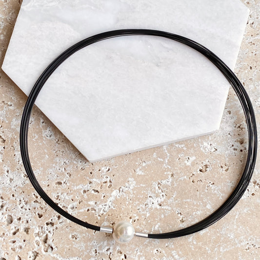 18KT White Gold + Black Stainless Steel 25-Stand Key End Swap Necklace, 18KT White Gold + Black Stainless Steel 25-Stand Key End Swap Necklace - Legacy Saint Jewelry