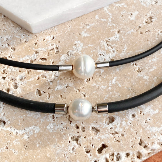 Stainless Steel Nitrile Black Rubber Key End Swap Necklace 18", Stainless Steel Nitrile Black Rubber Key End Swap Necklace 18" - Legacy Saint Jewelry