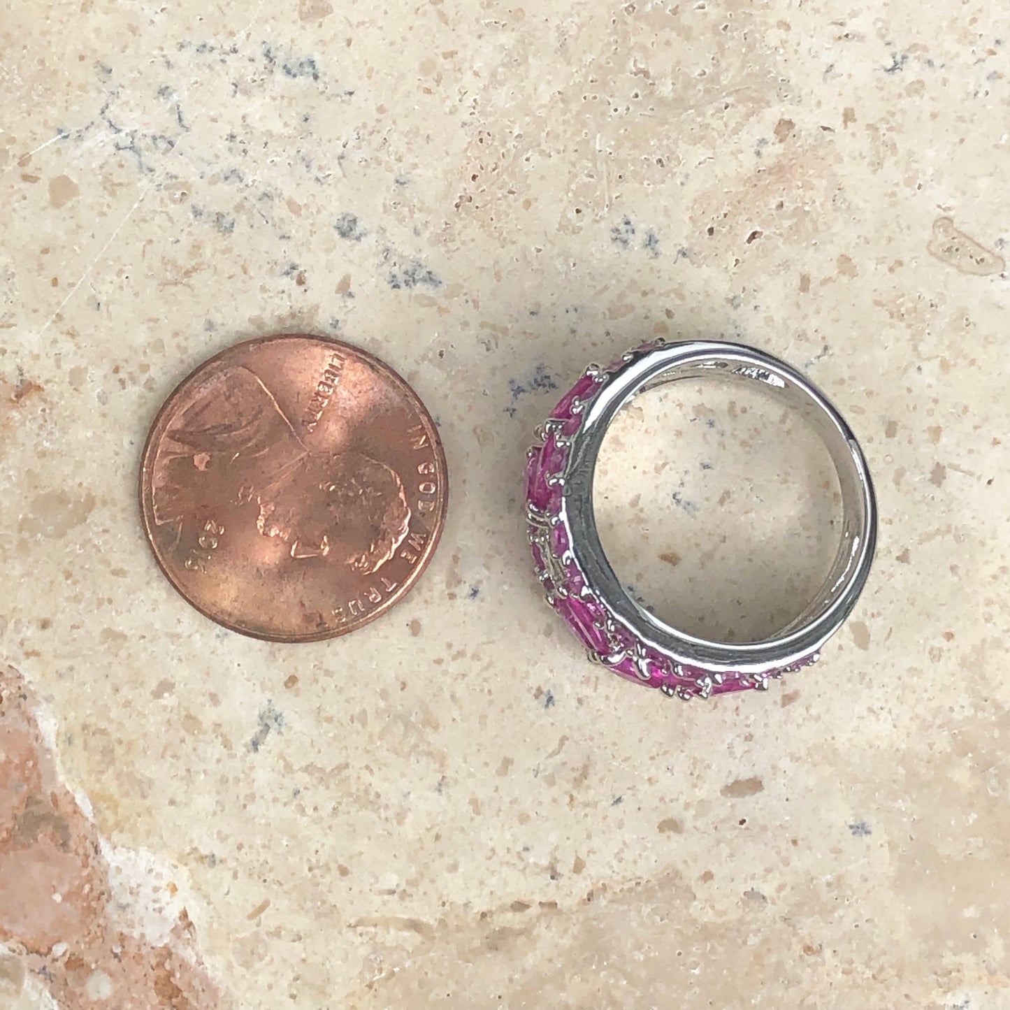 Sterling Silver Pink + Clear CZ Filigree Ring Size 6, Sterling Silver Pink + Clear CZ Filigree Ring Size 6 - Legacy Saint Jewelry