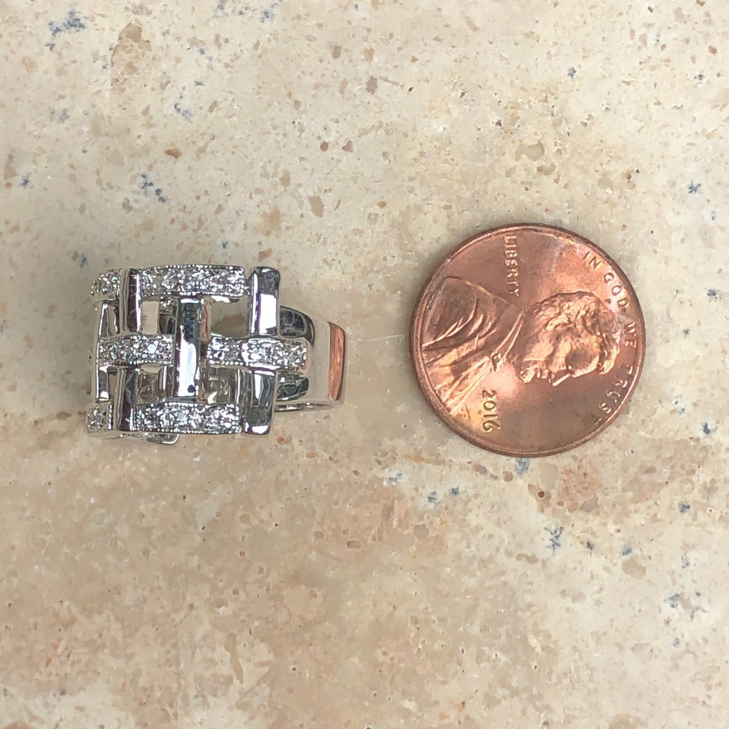 Sterling Silver Pave CZ Filigree Weave Lace Ring Size 8, Sterling Silver Pave CZ Filigree Weave Lace Ring Size 8 - Legacy Saint Jewelry