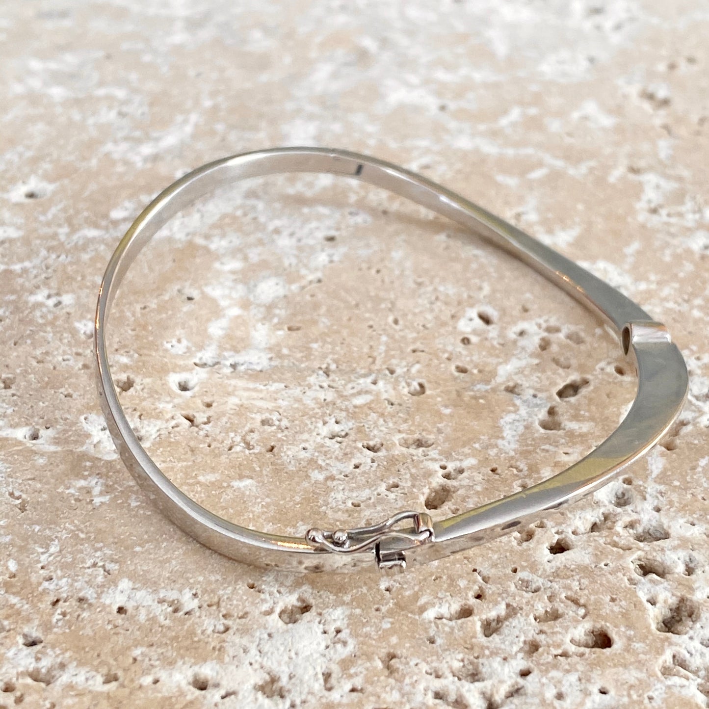 Estate 14KT White Gold Diamond Abstract Wave Bangle Bracelet, Estate 14KT White Gold Diamond Abstract Wave Bangle Bracelet - Legacy Saint Jewelry