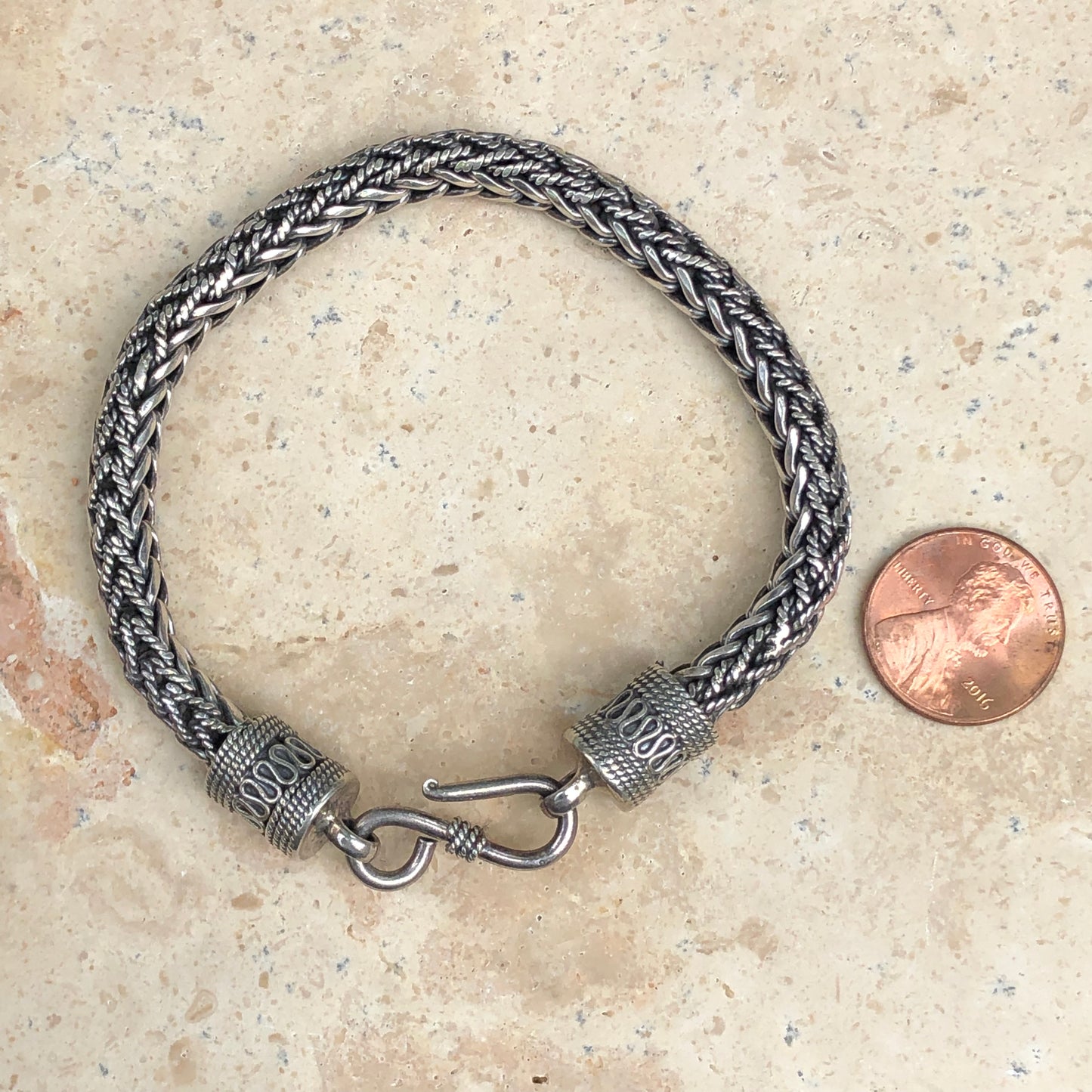 Sterling Silver Braided Oxidized Bracelet, Sterling Silver Braided Oxidized Bracelet - Legacy Saint Jewelry