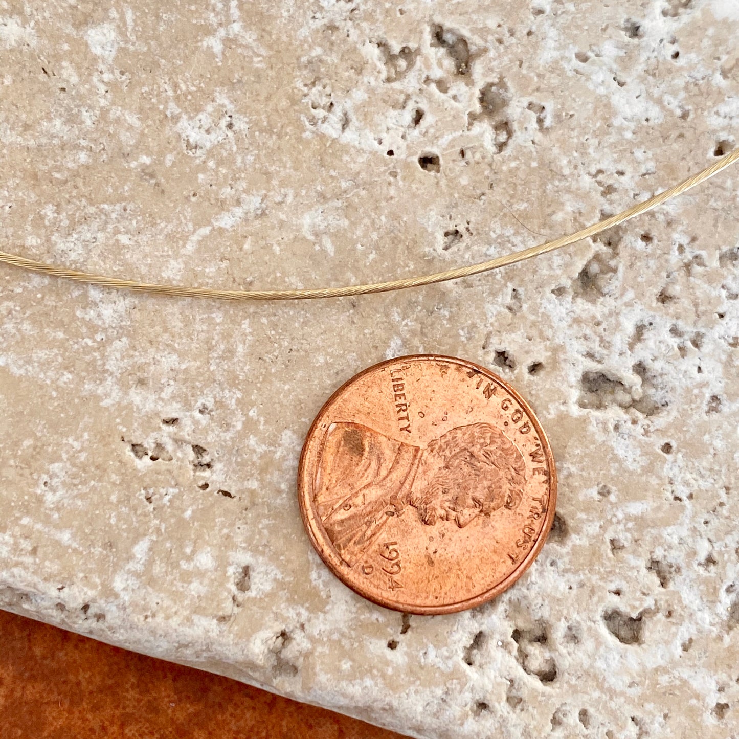 14KT Yellow Gold Cable Neck Wire Collar Necklace 16"/ .7mm, 14KT Yellow Gold Cable Neck Wire Collar Necklace 16"/ .7mm - Legacy Saint Jewelry