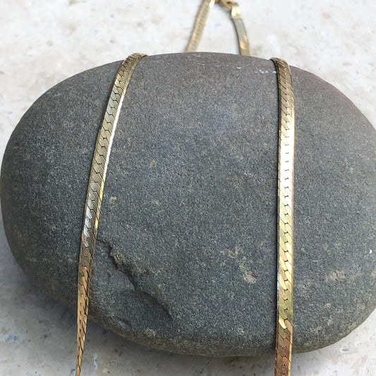 Estate 14KT Yellow Gold Herringbone Chain Necklace 20", Estate 14KT Yellow Gold Herringbone Chain Necklace 20" - Legacy Saint Jewelry