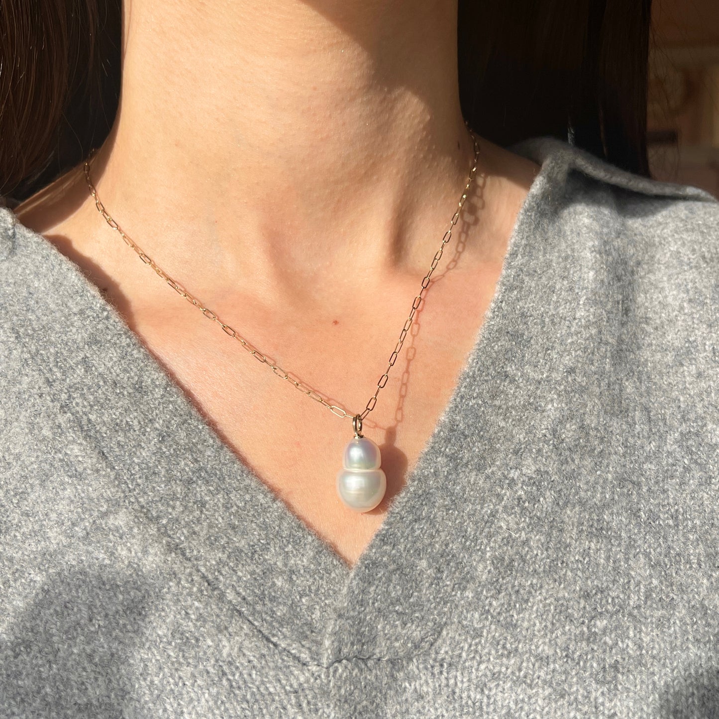 14KT Yellow Gold Paspaley South Sea Pearl Simple Pendant 13mm #7