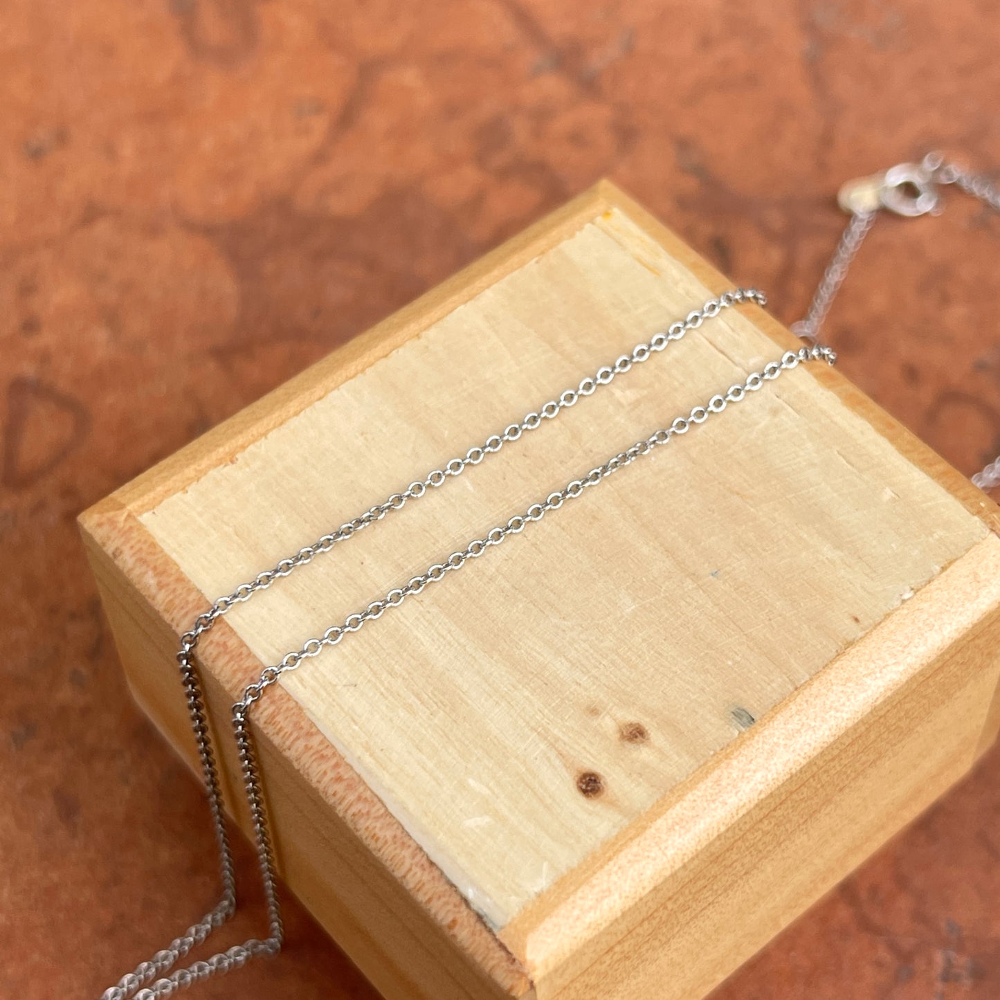 Platinum Solid 1mm Cable Chain Adjustable Necklace