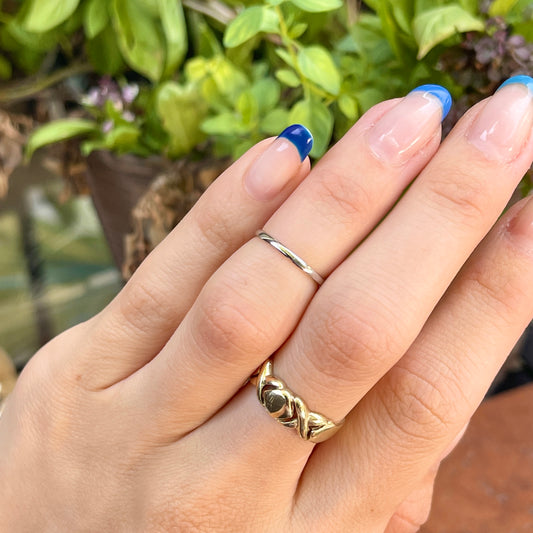 14KT White Gold Polished Thin Midi Ring