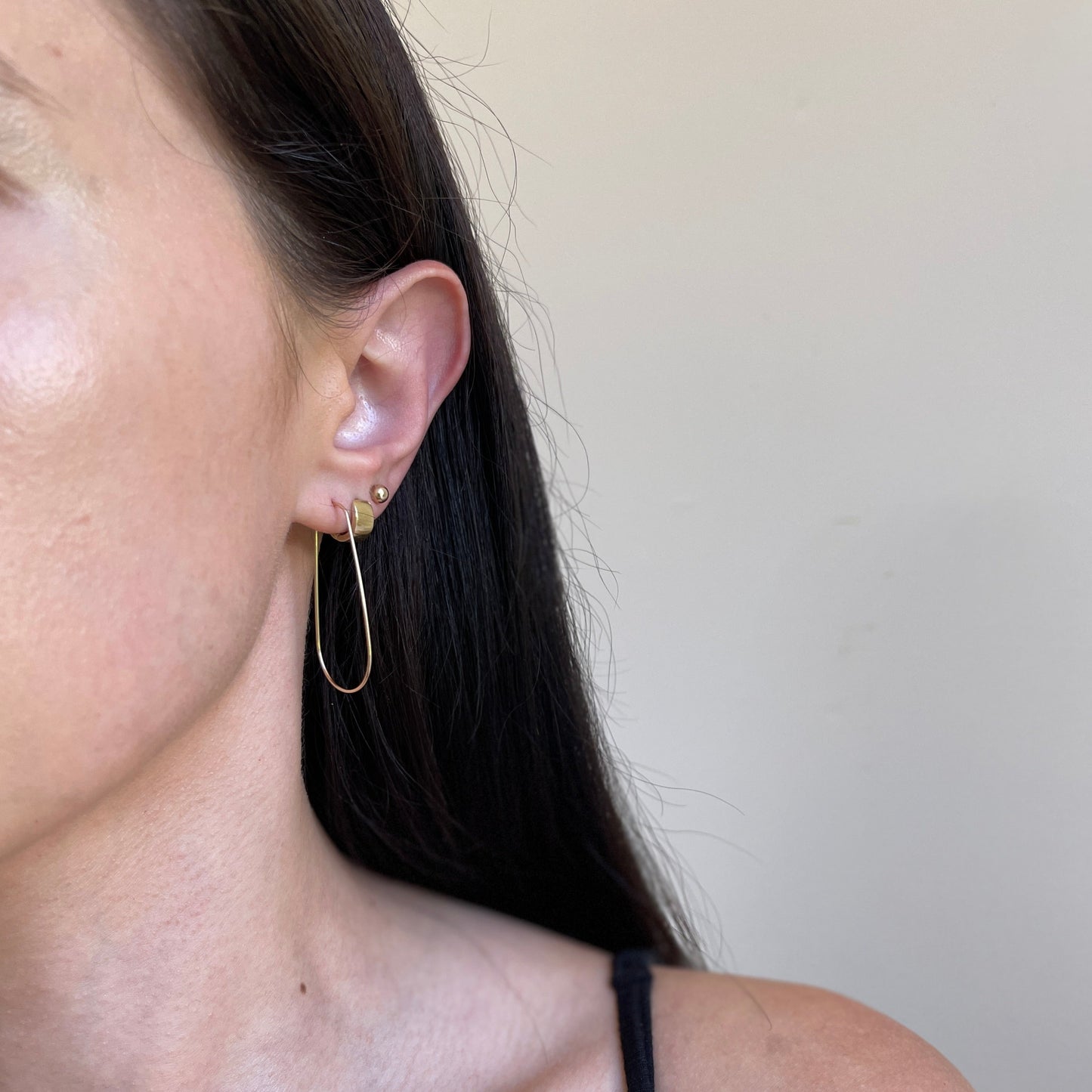 Yellow Gold-Filled Thin Wire Teardrop Hoop Earrings 40mm