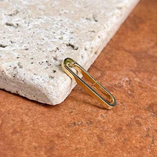 14KT Yellow Gold Elongated Oval Pendant Pearl Enhancer Clasp 20.85mm