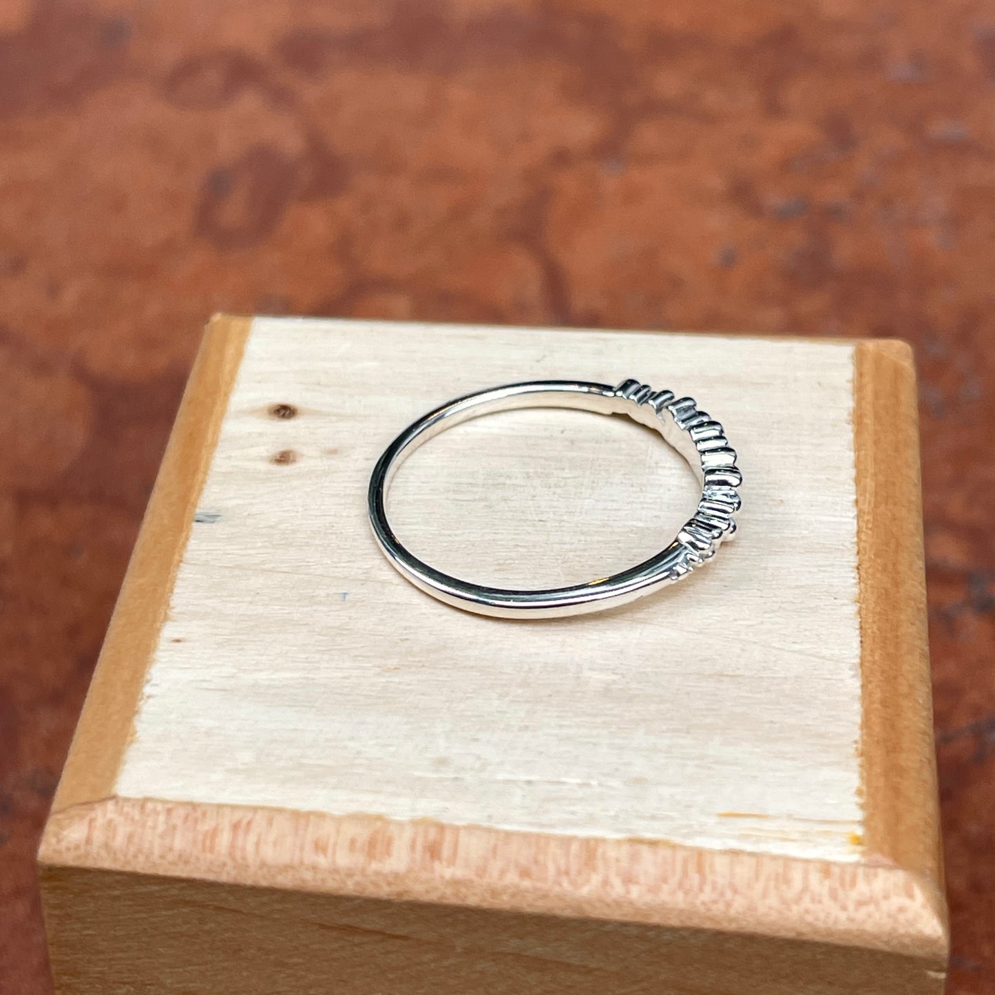 Sterling Silver Scattered Bead Stackable Ring