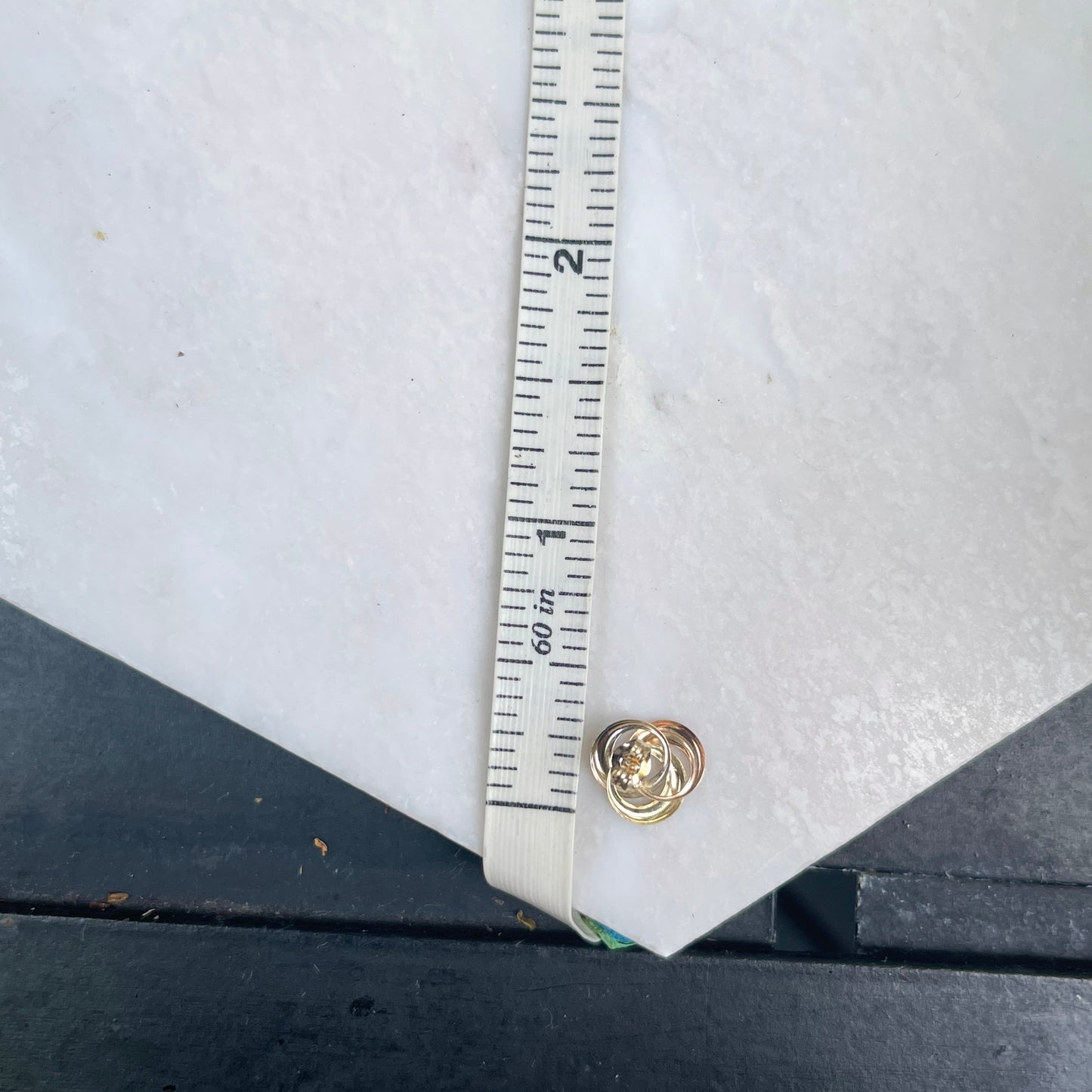 14KT Yellow Gold, Rose Gold, + White Gold Interlocking Circles Post Earrings