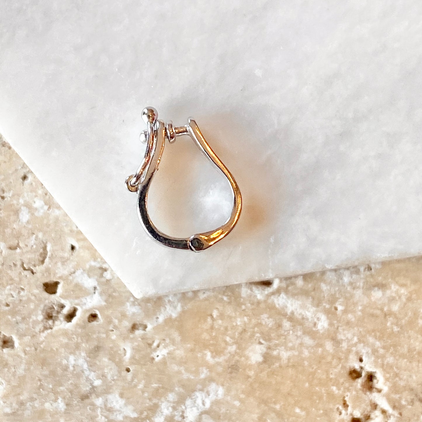 14KT White Gold Omega Bail Slide Pendant Enhancer, 14KT White Gold Omega Bail Slide Pendant Enhancer - Legacy Saint Jewelry