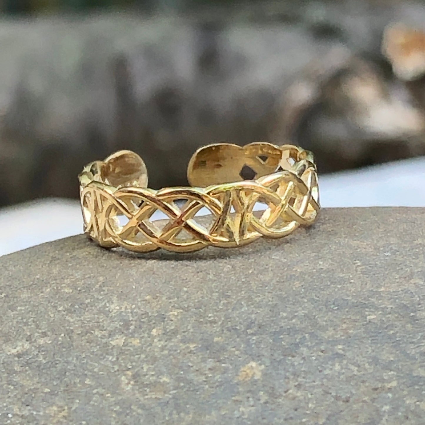 14KT Yellow Gold Celtic Weave Toe Ring, 14KT Yellow Gold Celtic Weave Toe Ring - Legacy Saint Jewelry