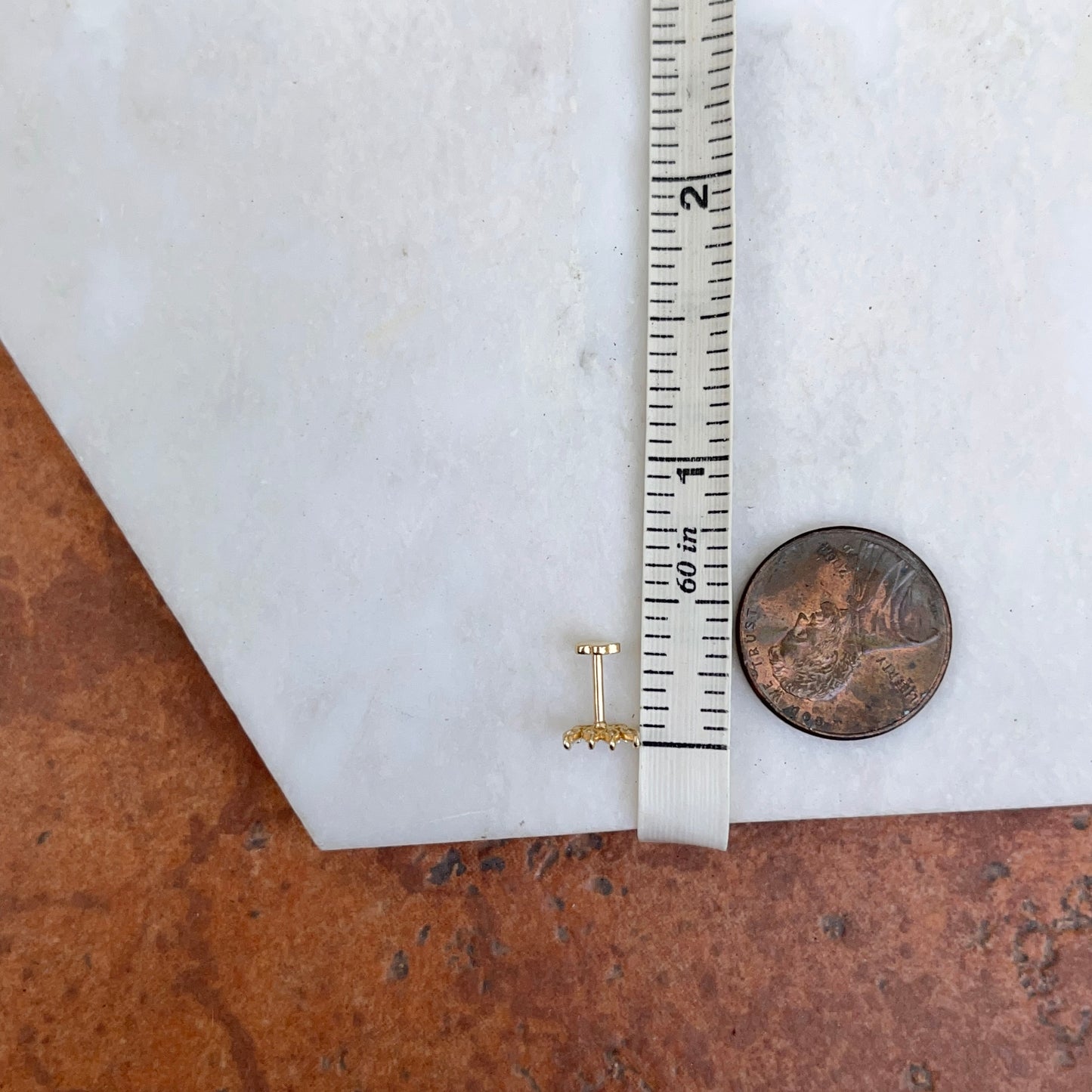 14KT Yellow Gold Marquise CZ Cartilage Stud Earring