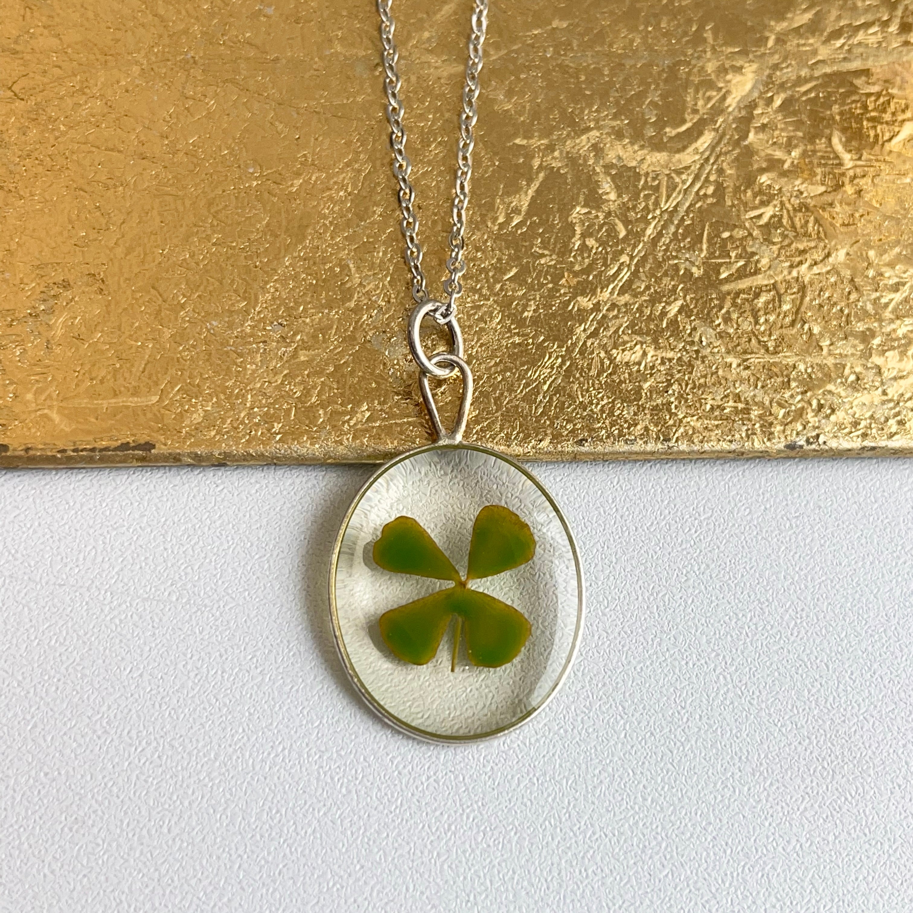 Sterling Silver Genuine Four Leaf Clover Pendant Necklace – LSJ