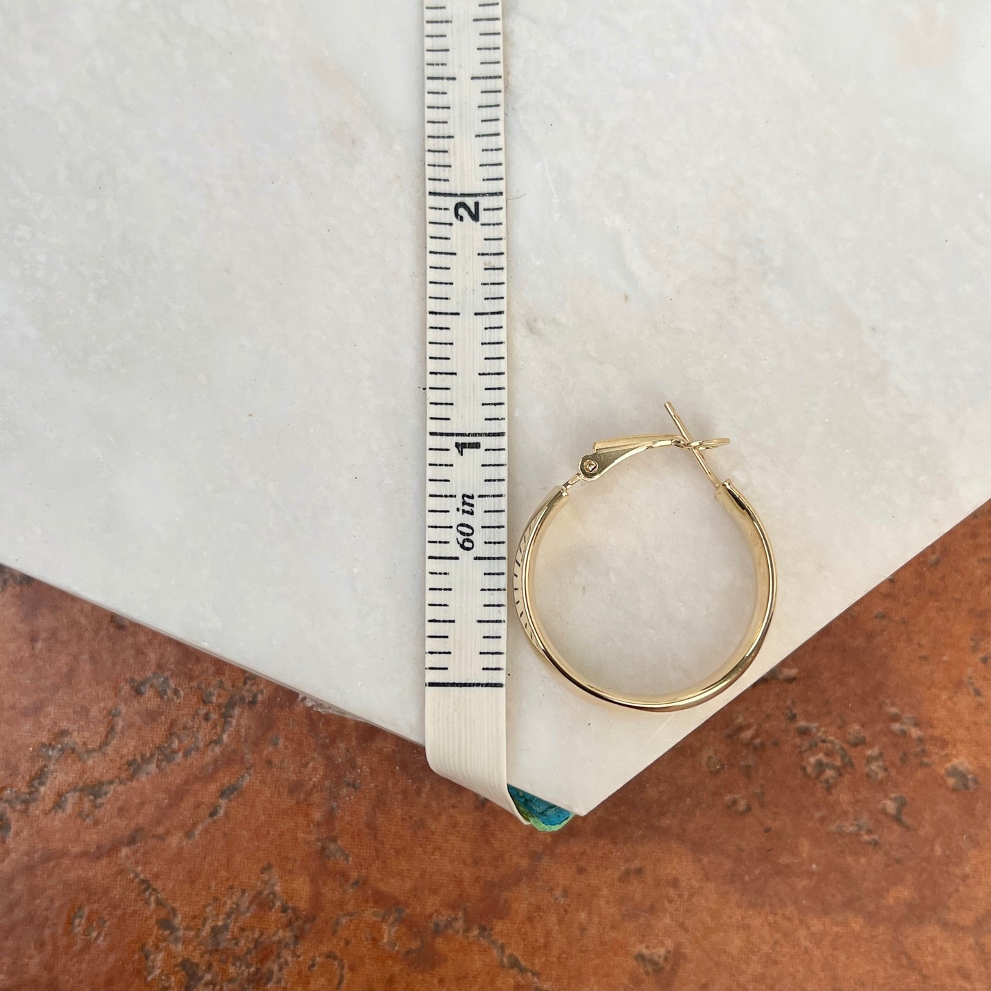 14KT Yellow Gold 6mm Wide Round Omega Hoop Earrings 24mm