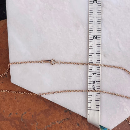 10KT Rose Gold Solid 1.50mm Cable Chain Necklace