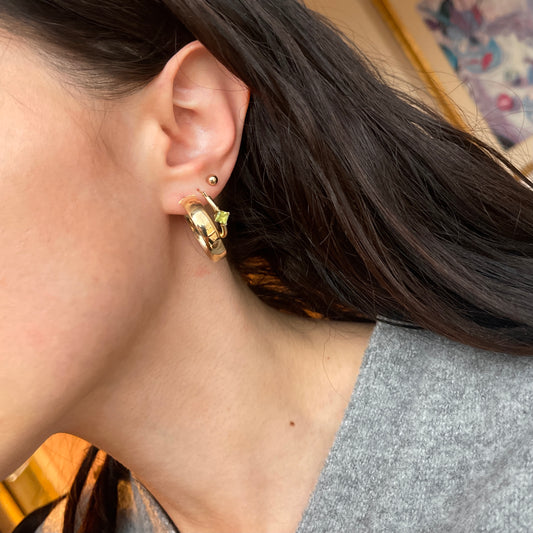 14KT Yellow Gold 6mm Wide Round Hoop Earrings 24mm