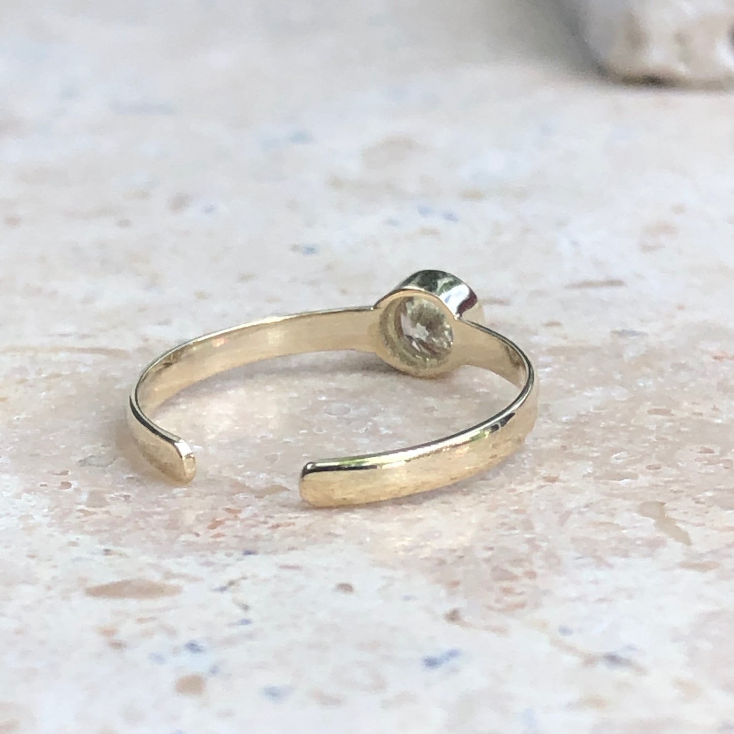 10KT Yellow Gold Bezel Set CZ Stone Toe Ring, 10KT Yellow Gold Bezel Set CZ Stone Toe Ring - Legacy Saint Jewelry