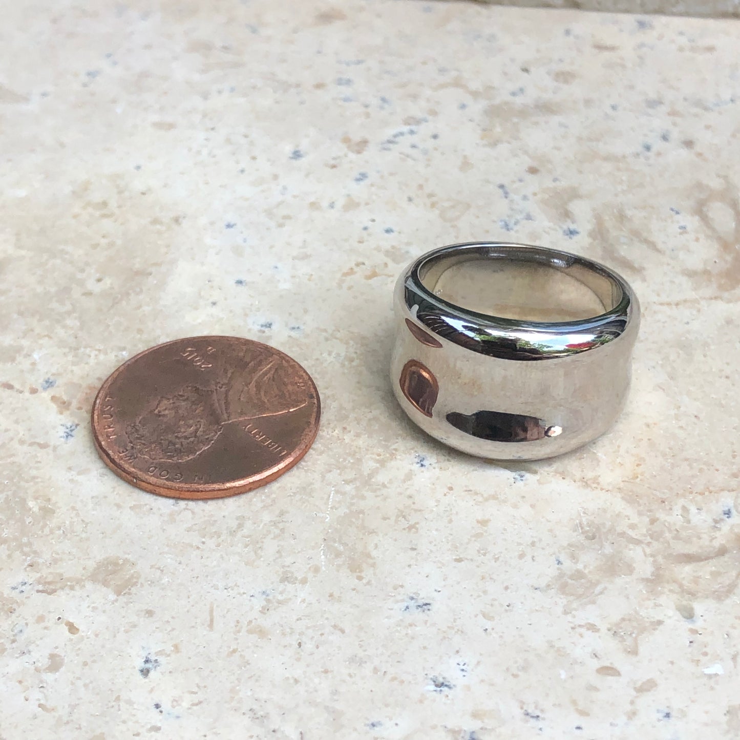 14KT White Gold Concave Cigar Band Ring, 14KT White Gold Concave Cigar Band Ring - Legacy Saint Jewelry