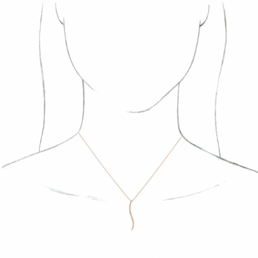 14KT Rose Gold Diamond Freeform Vertical Pendant Necklace
