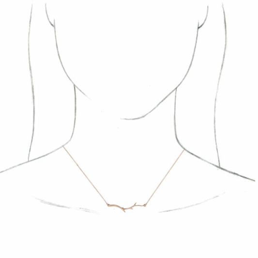 14KT Rose Gold Branch Bar Chain Necklace