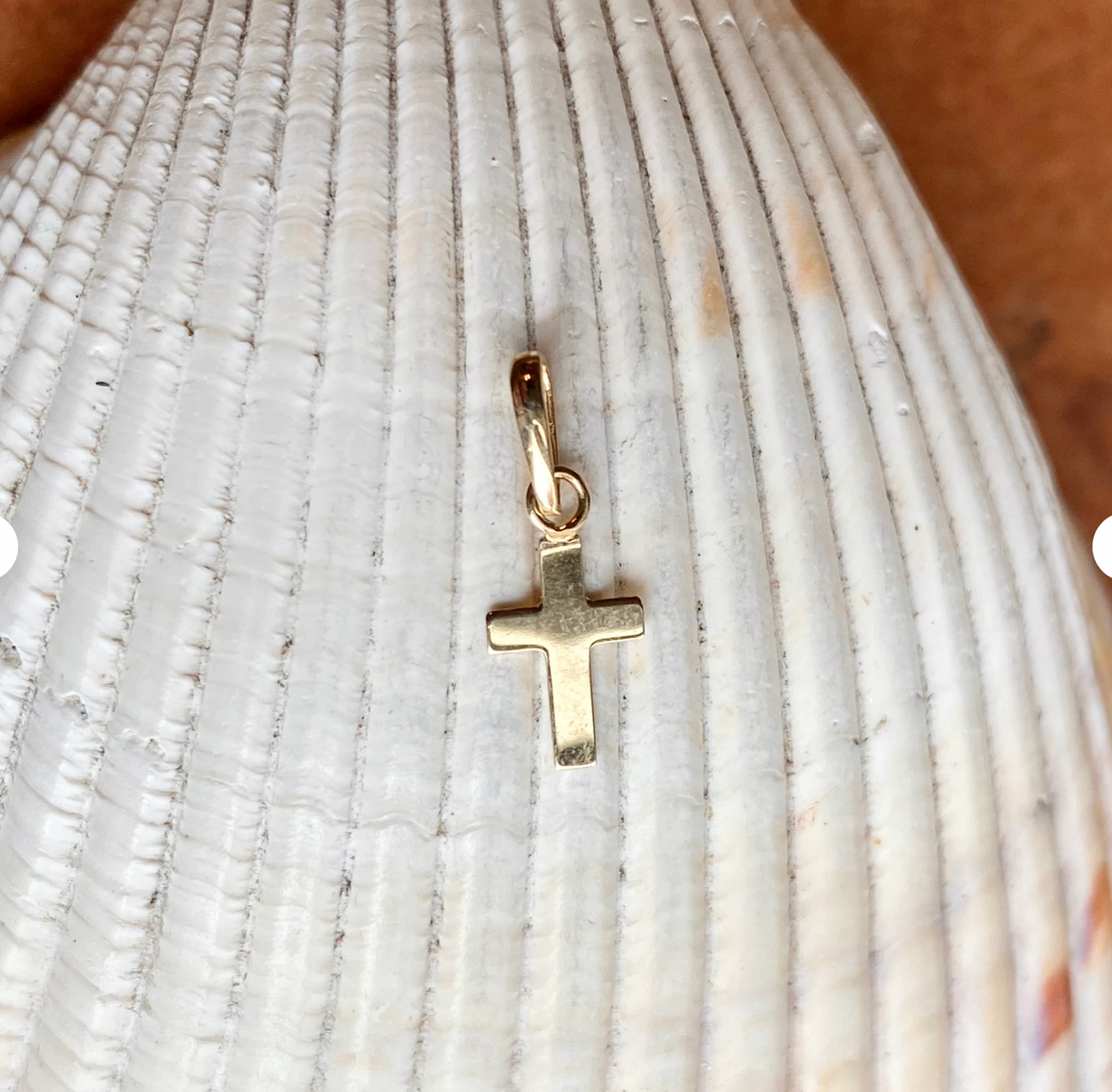 14KT Yellow Gold Mini Cross Pendant Charm 12mm - LSJ