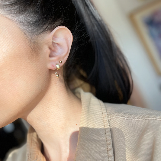 14KT Yellow Gold Mini Round Ball Earring Charms 5mm