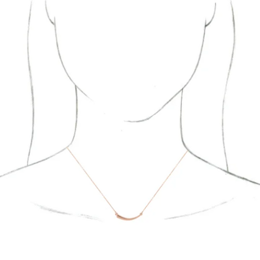 14KT Rose Gold Horizontal Horn Pendant Chain Necklace