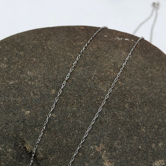 10KT White Gold Cable Rope Chain Necklace .5mm, 10KT White Gold Cable Rope Chain Necklace .5mm - Legacy Saint Jewelry