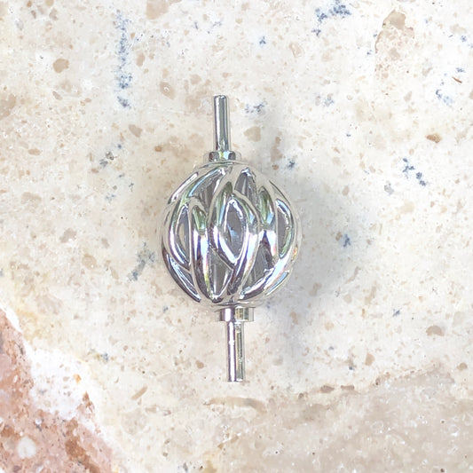 Sterling Silver Round Filigree Hidden Twist Lock Clasp 12mm, Sterling Silver Round Filigree Hidden Twist Lock Clasp 12mm - Legacy Saint Jewelry