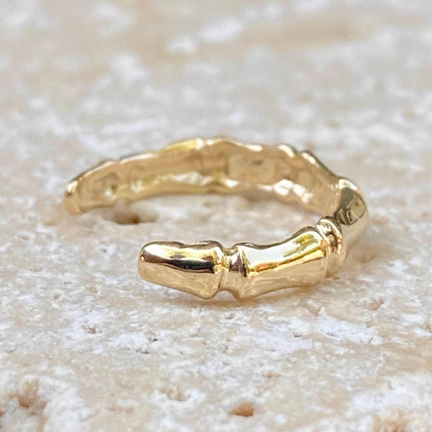 14KT Yellow Gold Bamboo Band Toe Ring