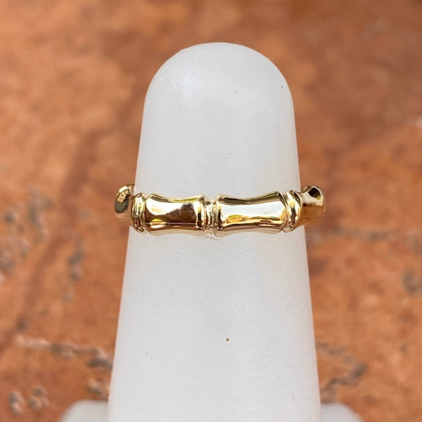 14KT Yellow Gold Bamboo Band Toe Ring