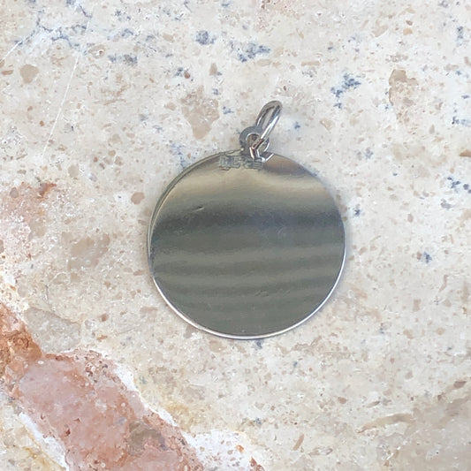 Sterling Silver Welsh Corgi Pendant Charm Satin Disc, Sterling Silver Welsh Corgi Pendant Charm Satin Disc - Legacy Saint Jewelry