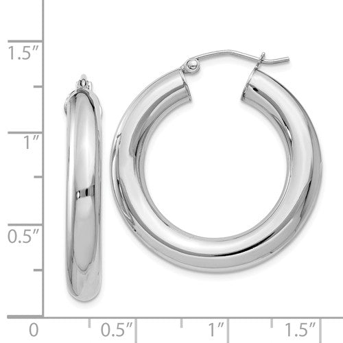 Sterling Silver Polished Hoop Earrings 30mm, Sterling Silver Polished Hoop Earrings 30mm - Legacy Saint Jewelry