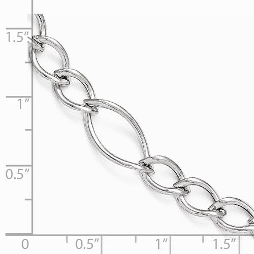 10KT White Gold Polished Oval Link Bracelet, 10KT White Gold Polished Oval Link Bracelet - Legacy Saint Jewelry