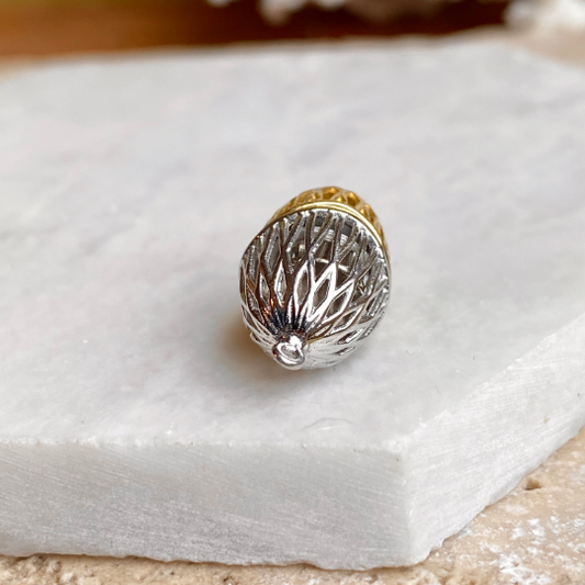 14KT Yellow Gold Plated + Sterling Silver Caged Magnetic Clasp